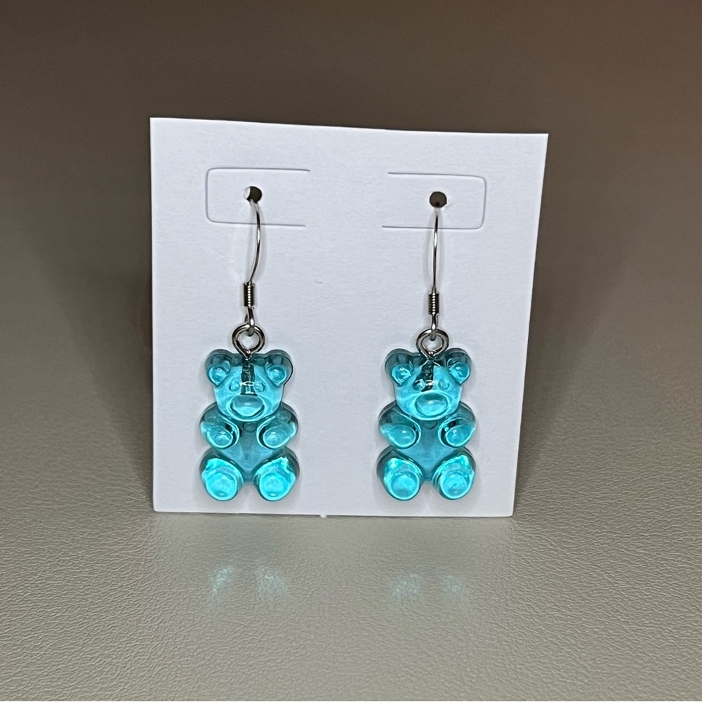 Gummy Bear Charm Earrings - Stainless Steel - Nickel Free